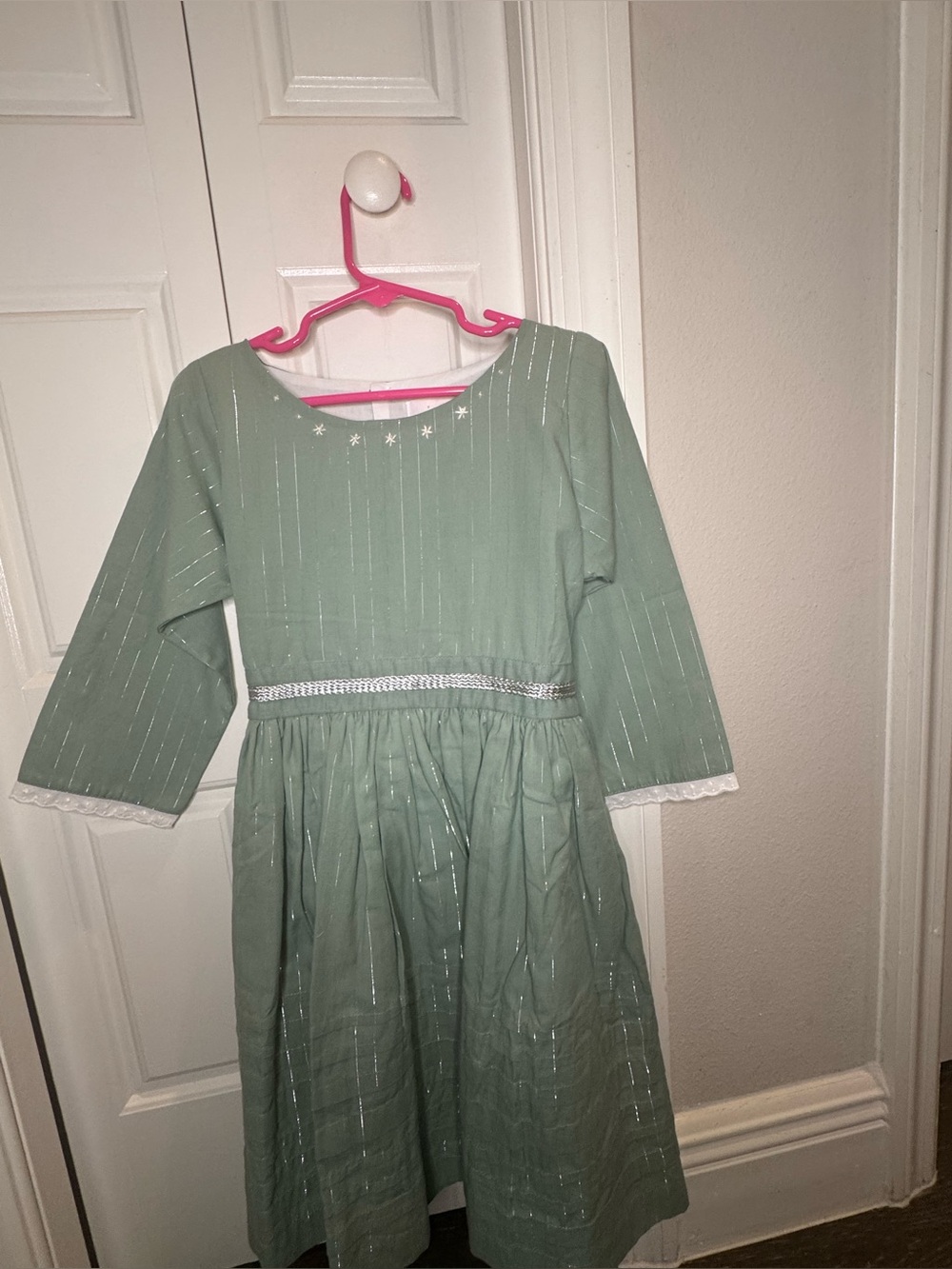 Well Dressed Wolf- Girls Sage Green Long Sleeve Party Dress